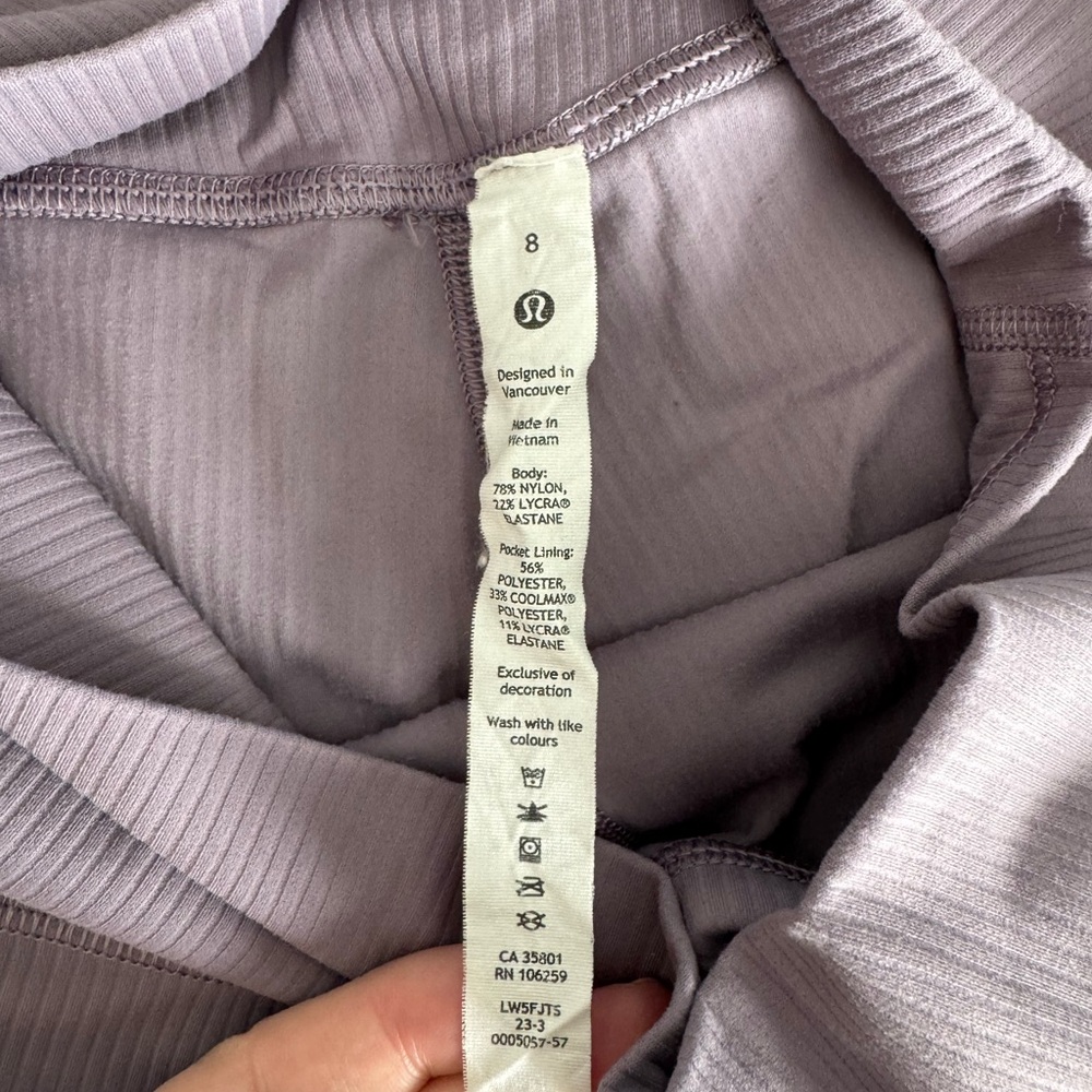 Lululemon Align Purple Ribbed Leggings 25 inch - Picture 4 of 6